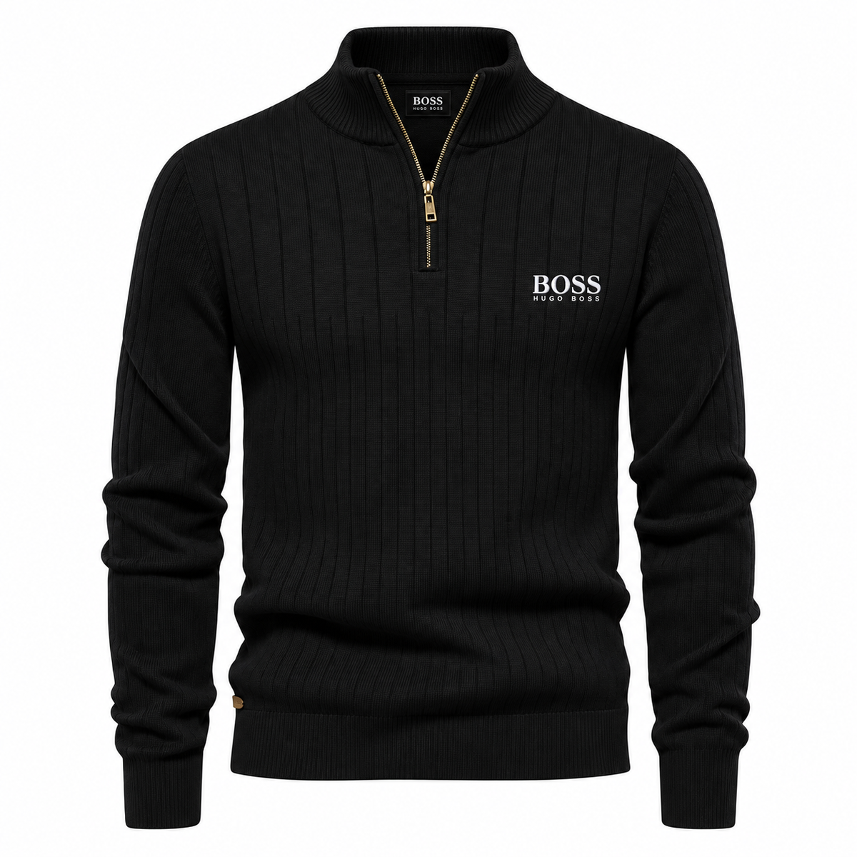 Classic Quarter-Zip Sweater – Black