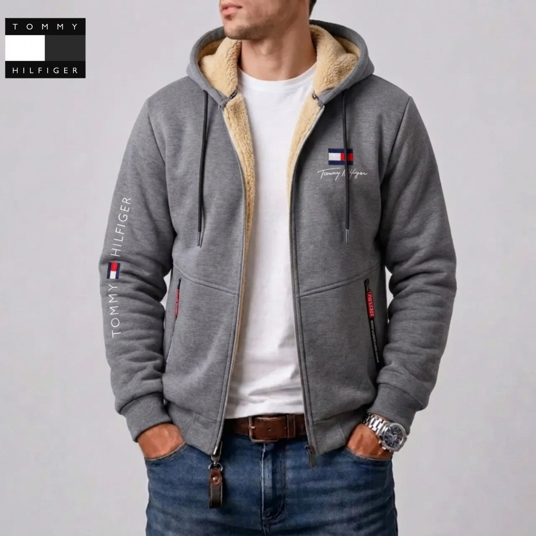 Men's Contrast-Lined Hooded Full-Zip Jacket – view 8