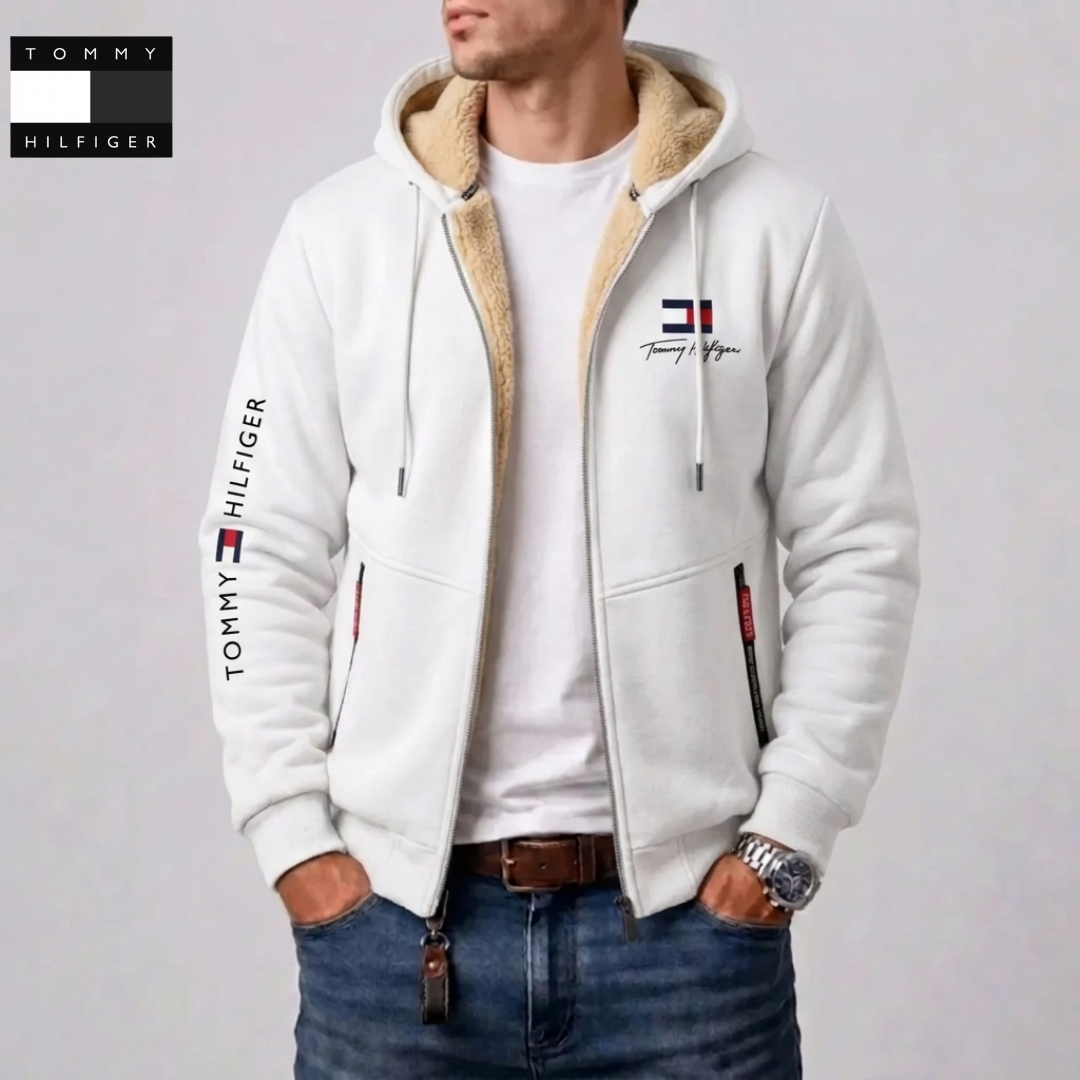Men's Contrast-Lined Hooded Full-Zip Jacket – view 4