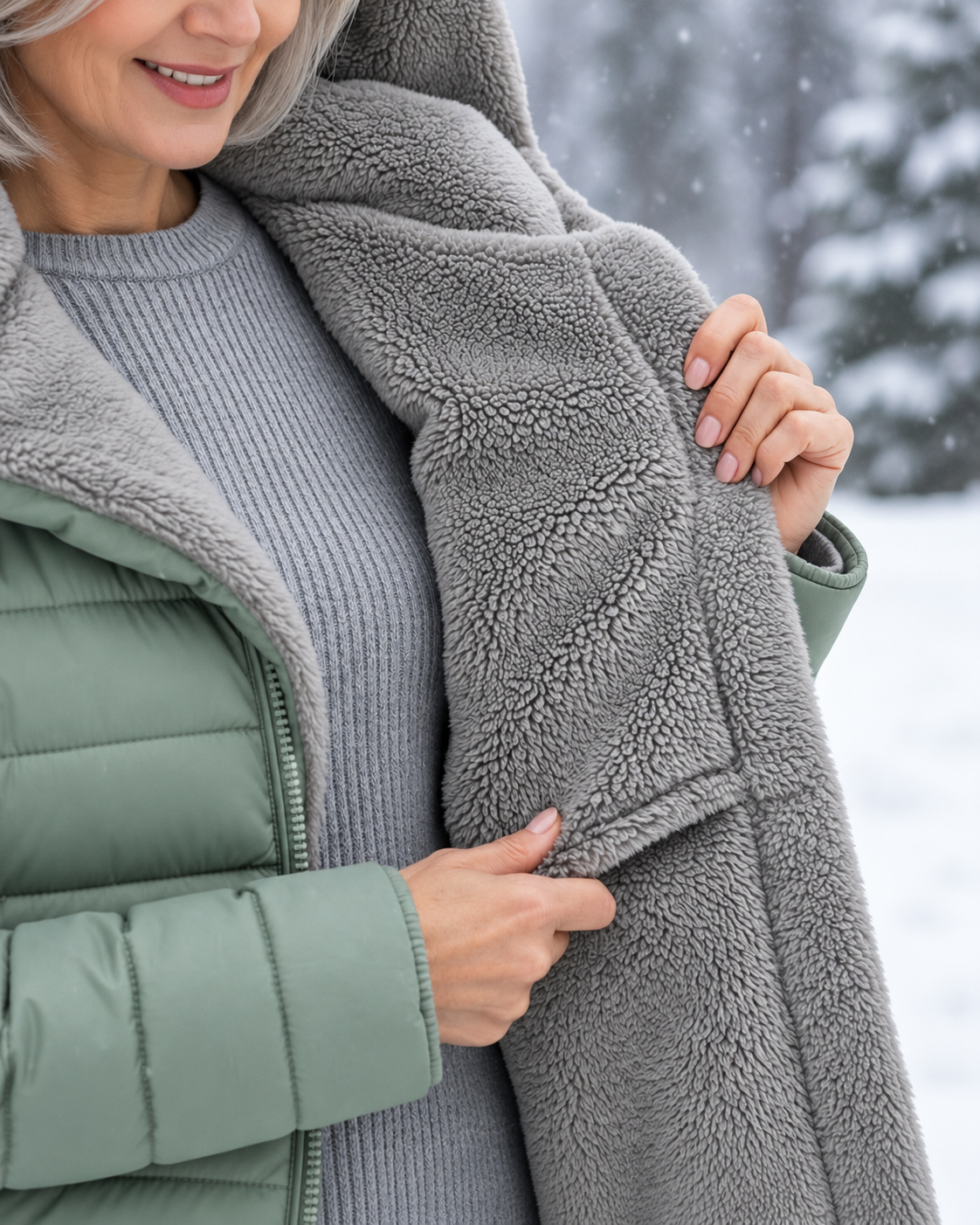 Fleece Lined Quilted Coat – view 12