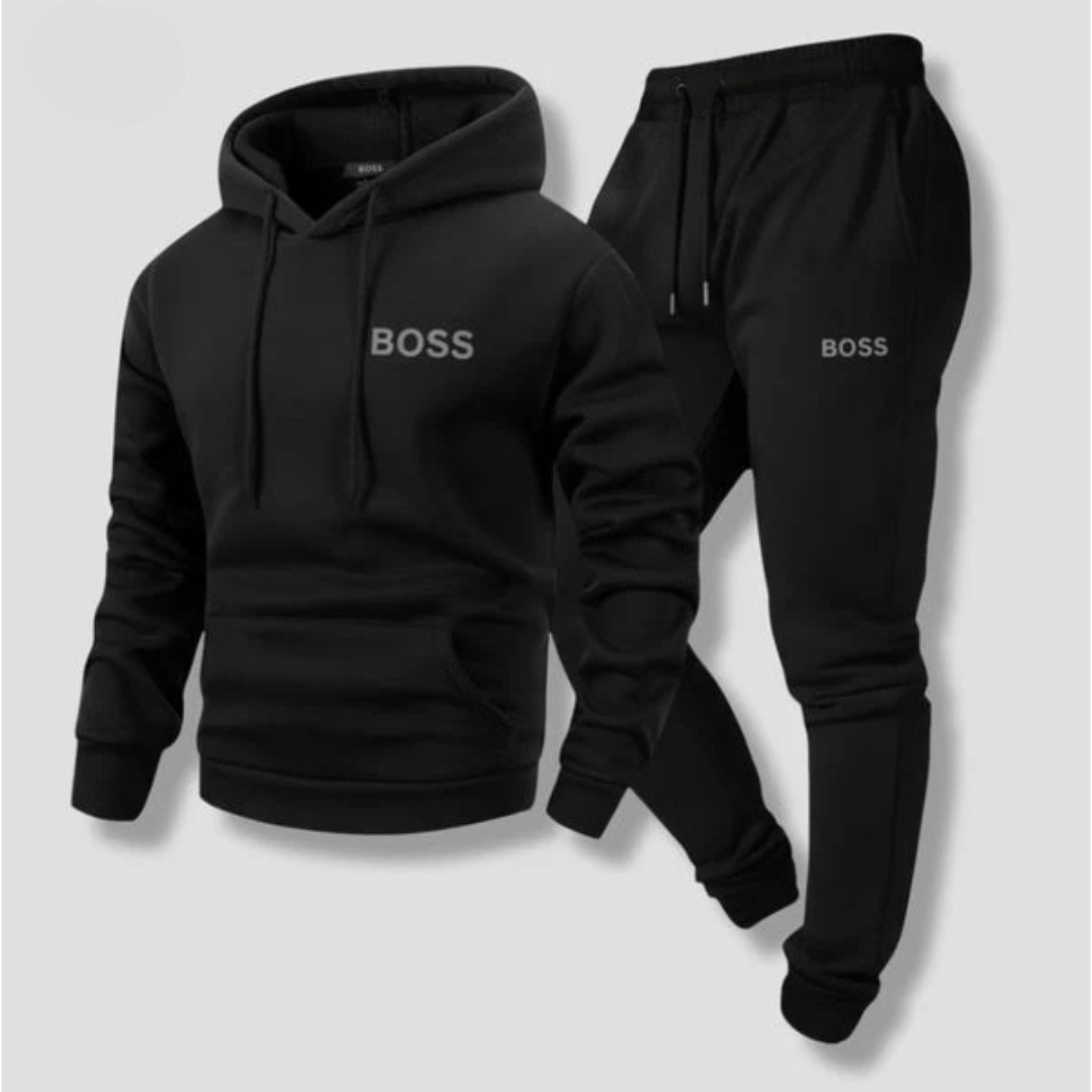 Hoodie & Jogger Tracksuit Set – Black