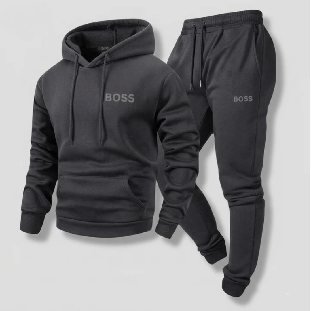 Hoodie & Jogger Tracksuit Set – Dark Gray