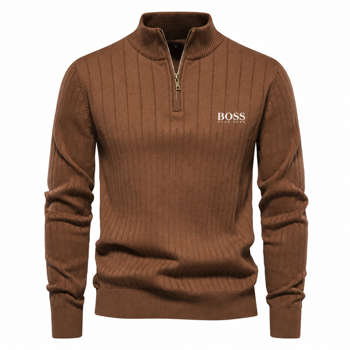Classic Quarter-Zip Sweater – Coffee