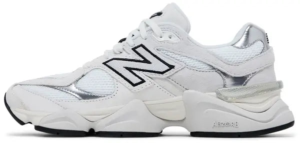 New Balance 9060 White Black Metallic Silver — view 2