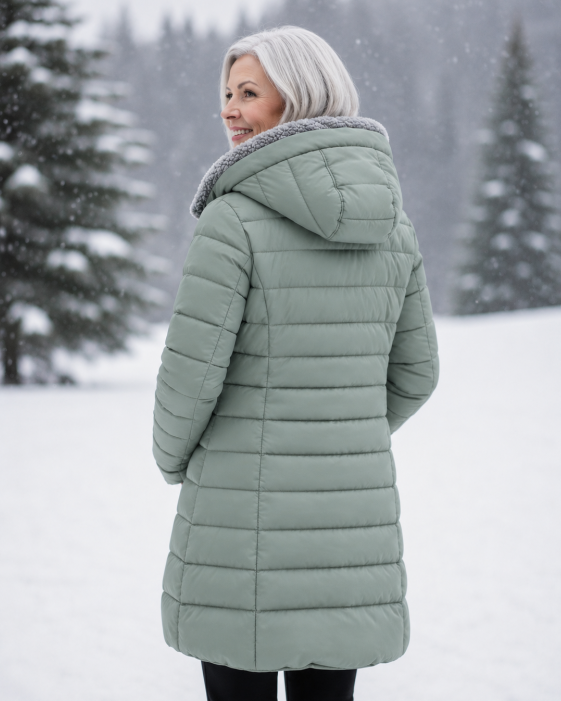 Fleece Lined Quilted Coat – view 14