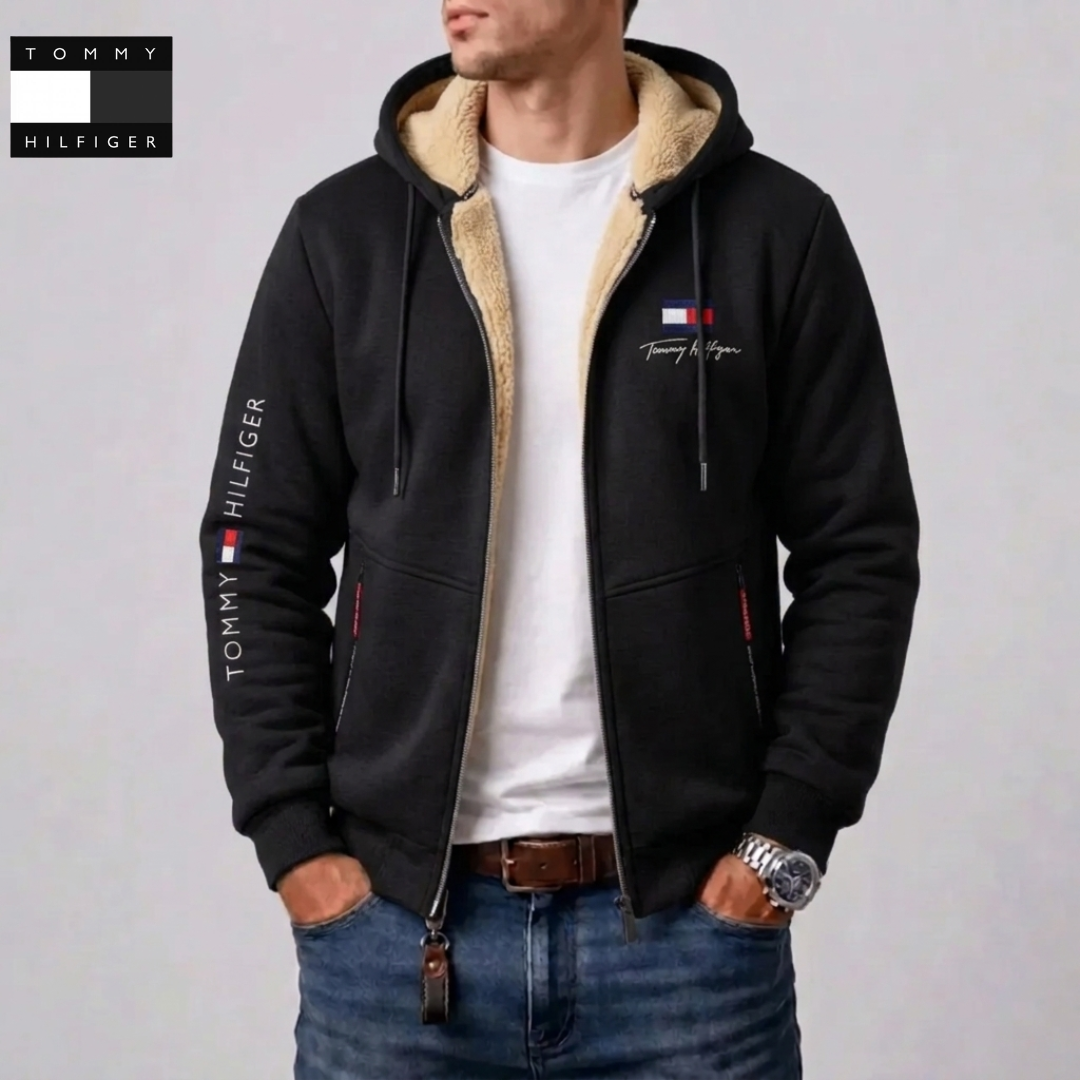 Men's Contrast-Lined Hooded Full-Zip Jacket – view 2