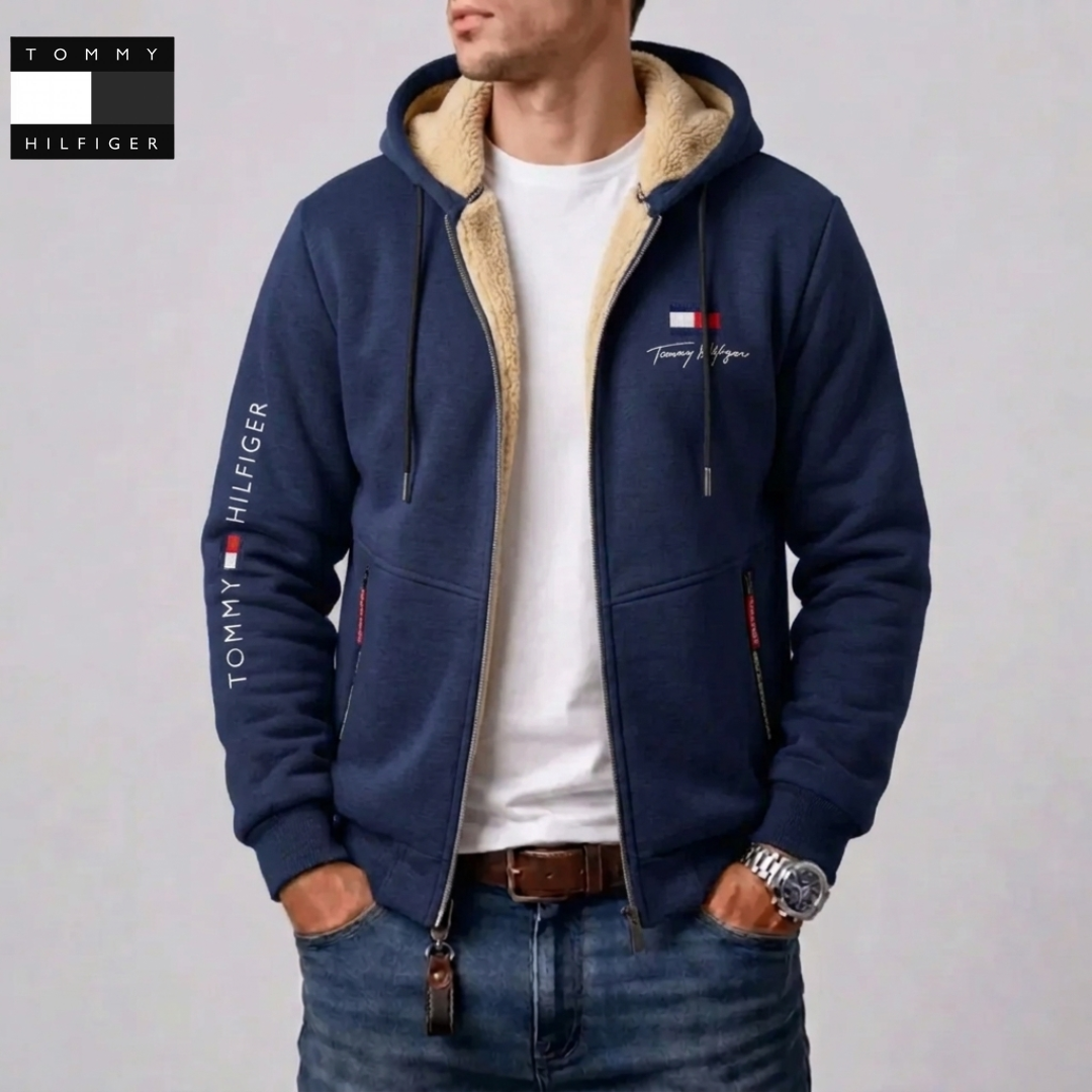 Men's Contrast-Lined Hooded Full-Zip Jacket – view 6