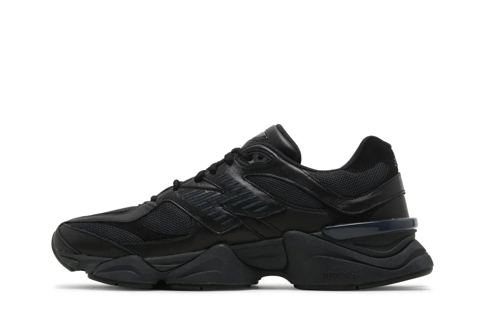 New Balance 9060 Triple Black Leather — view 2